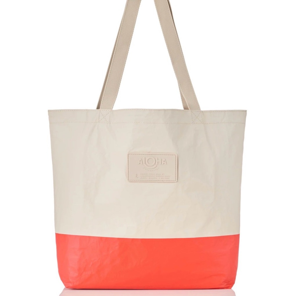 ALOHA Collection Reversible Tote in Red Haute/Sandstone—Sold Out Color-way! New!